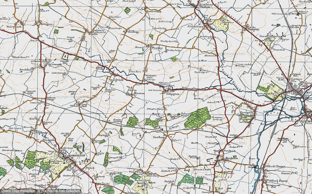 Old Map of Ellington, 1919 in 1919