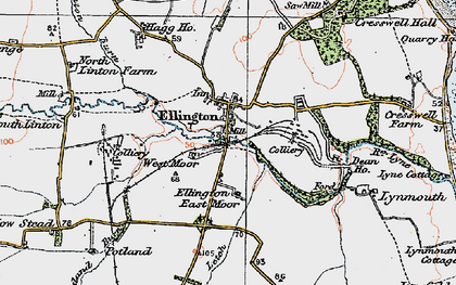 Old map of Ellington in 1925