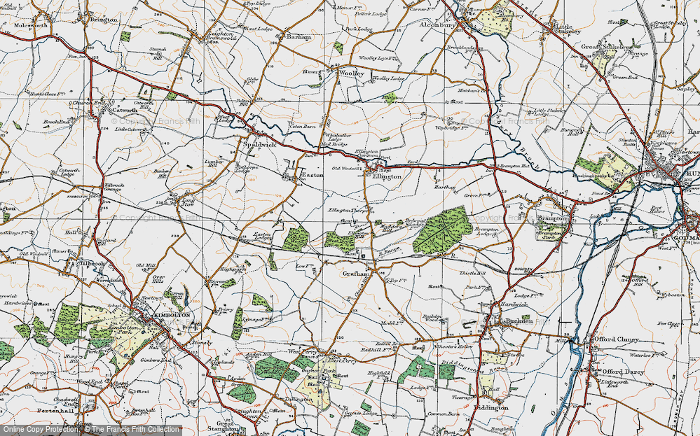 Old Map of Ellington Thorpe, 1919 in 1919