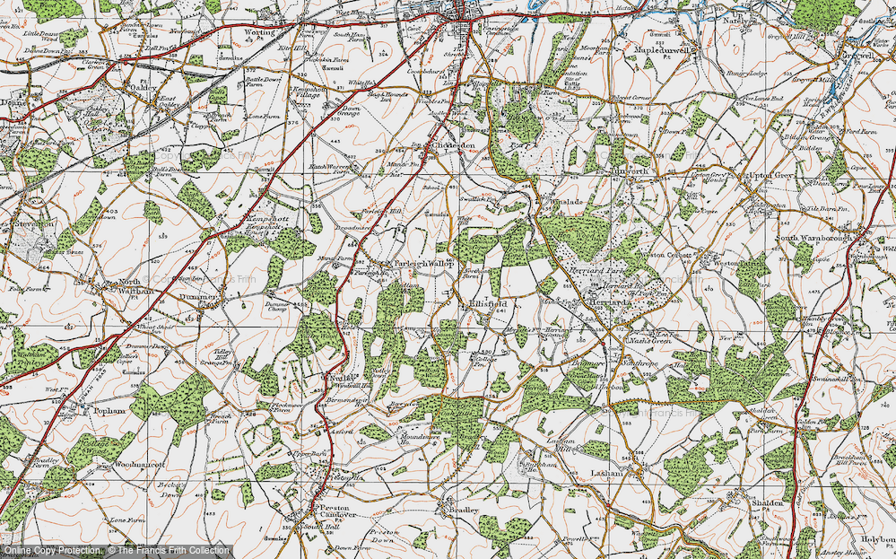 Old Map of Ellisfield, 1919 in 1919