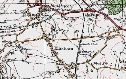 Old map of Ellistown in 1921