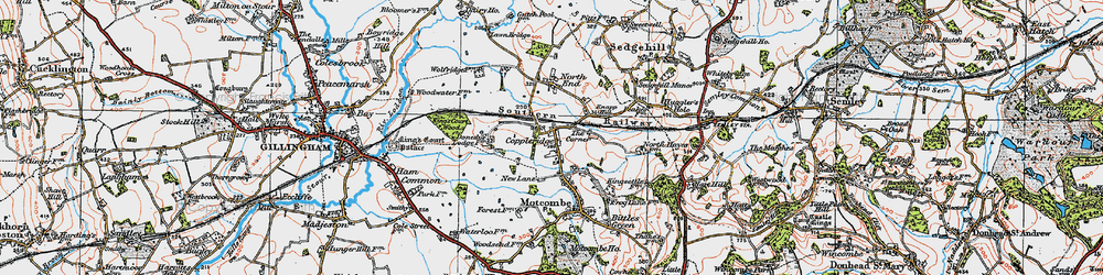 Old map of Elm Hill in 1919