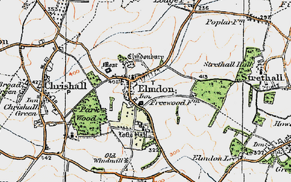 Old map of Elmdon in 1920