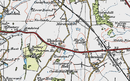Old map of Birmingham International Sta in 1921