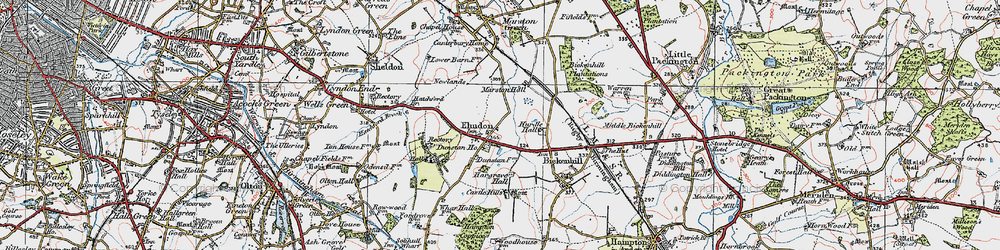 Old map of Elmdon in 1921