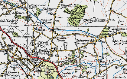 Old map of Elmdon Heath in 1921