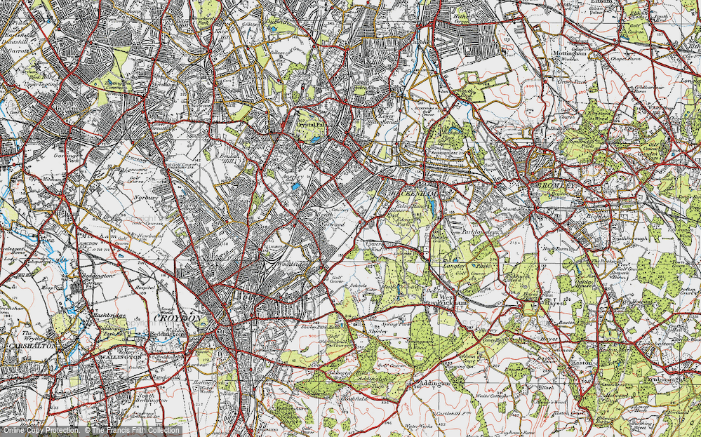 Old Map of Elmers End, 1920 in 1920