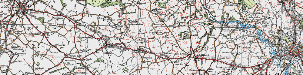 Old map of Elmers Green in 1923