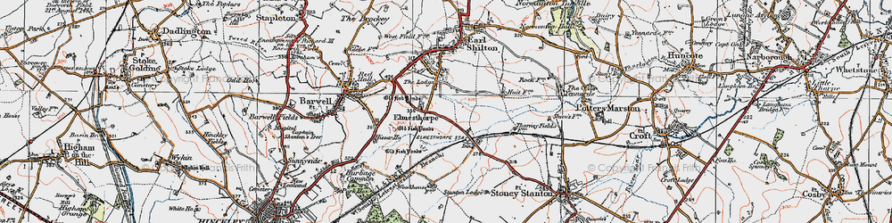 Old map of Aston Firs in 1921