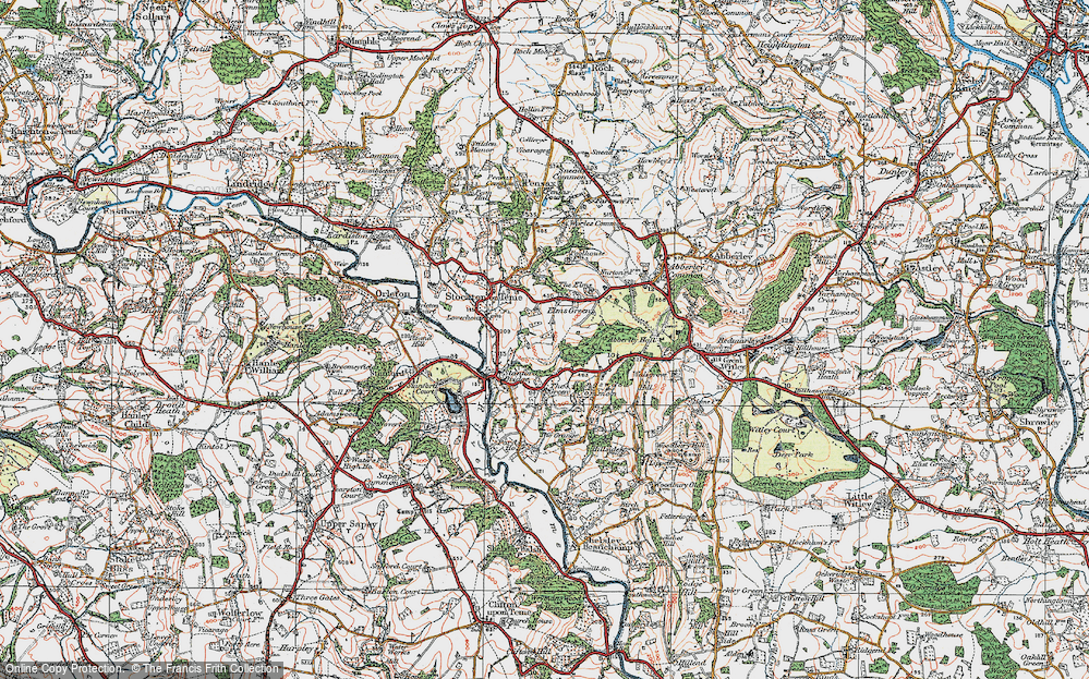Old Map of Elms Green, 1920 in 1920