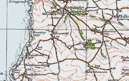 Old map of Elmscott in 1919