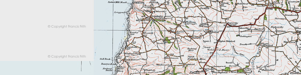 Old map of Elmscott in 1919