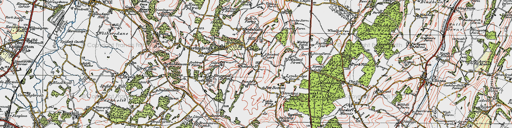 Old map of Elmsted in 1920