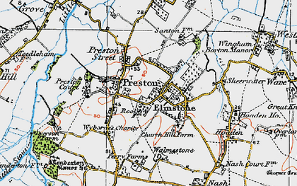 Old map of Elmstone in 1920