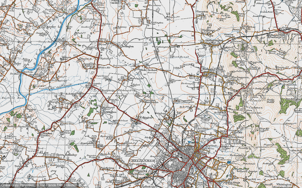 Old Map of Elmstone Hardwicke, 1919 in 1919