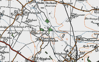 Old map of Elmstone Hardwicke in 1919