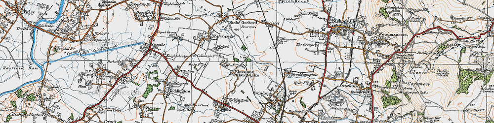 Old map of Elmstone Hardwicke in 1919