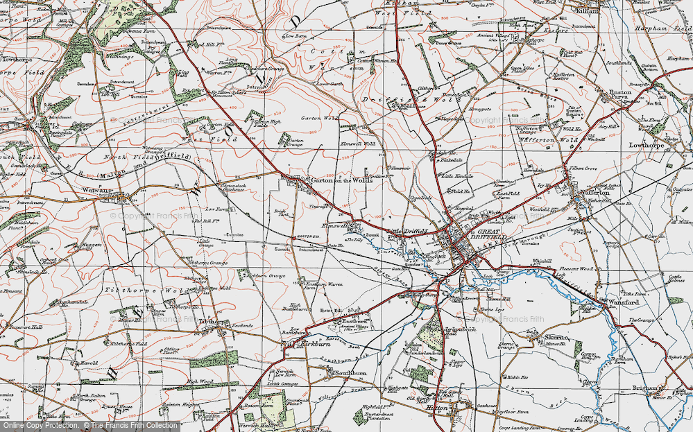 Old Map of Elmswell, 1924 in 1924