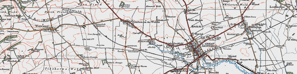 Old map of Elmswell in 1924