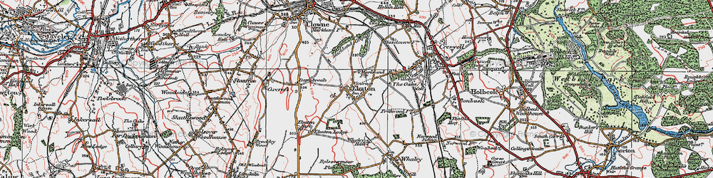 Old map of Whaley Hall in 1923