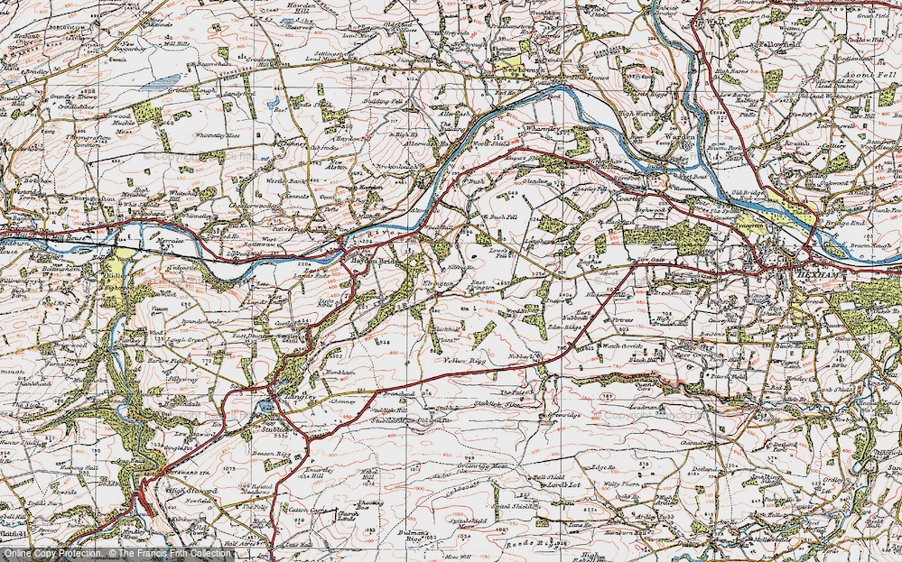 Old Map of Historic Map covering Hanging Stone in 1925
