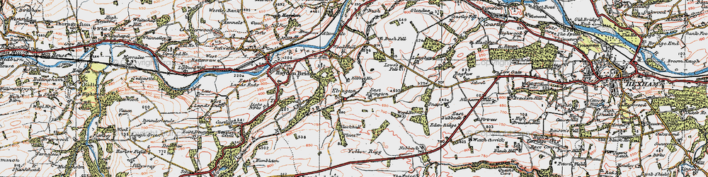 Old map of East Elrington in 1925