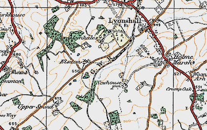 Old map of Elsdon in 1920