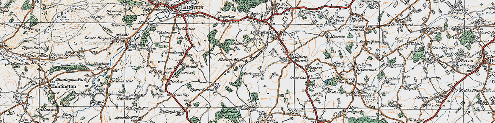 Old map of Elsdon in 1920