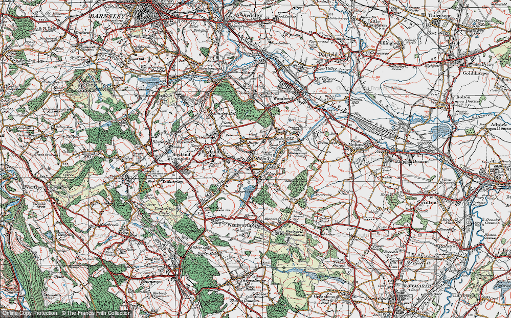 Old Map of Elsecar, 1924 in 1924