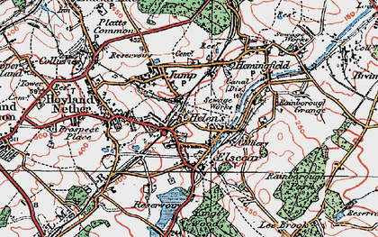 Old map of Elsecar in 1924