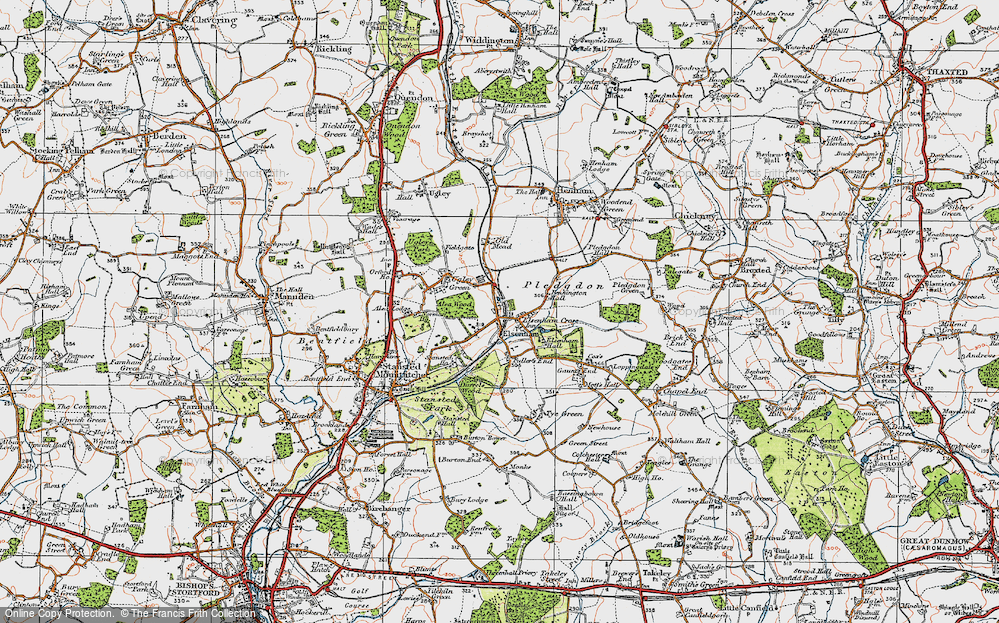 Old Map of Elsenham, 1919 in 1919