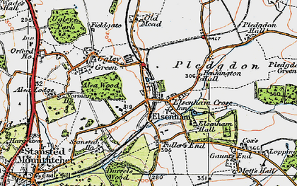 Old map of Elsenham in 1919