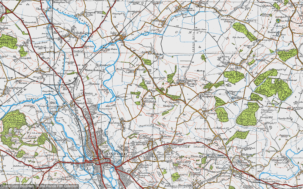 Old Map of Historic Map covering Wick Copse in 1919