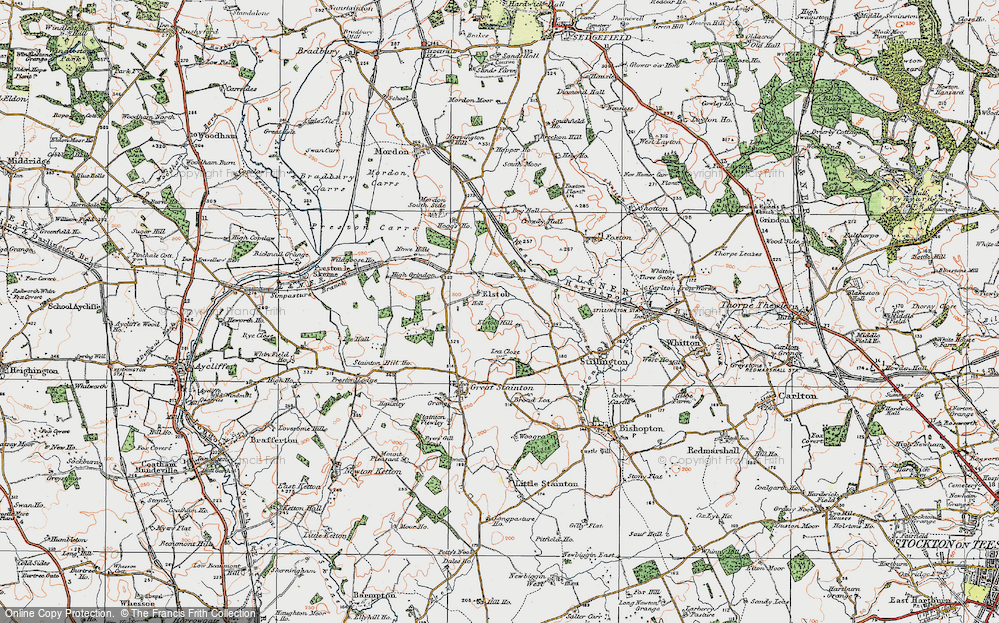 Old Map of Elstob, 1925 in 1925