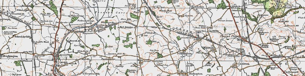 Old map of Elstob in 1925