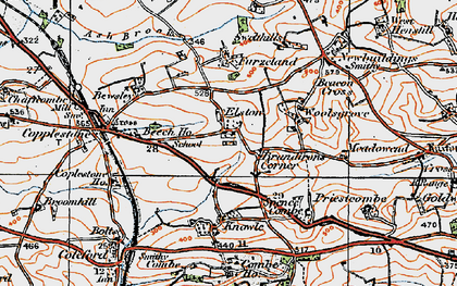 Old map of Brandirons Corner in 1919