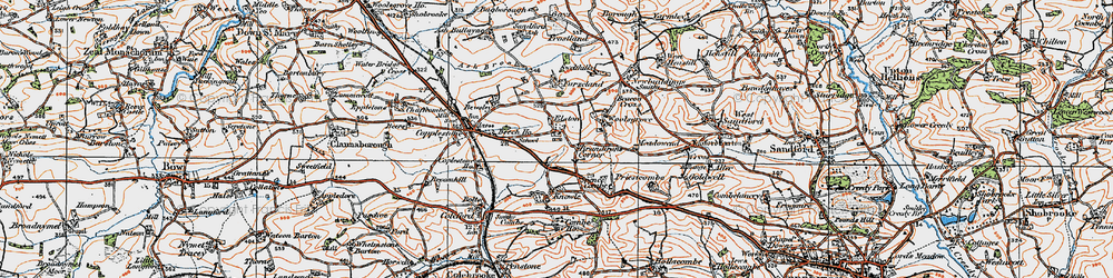 Old map of Brandirons Corner in 1919