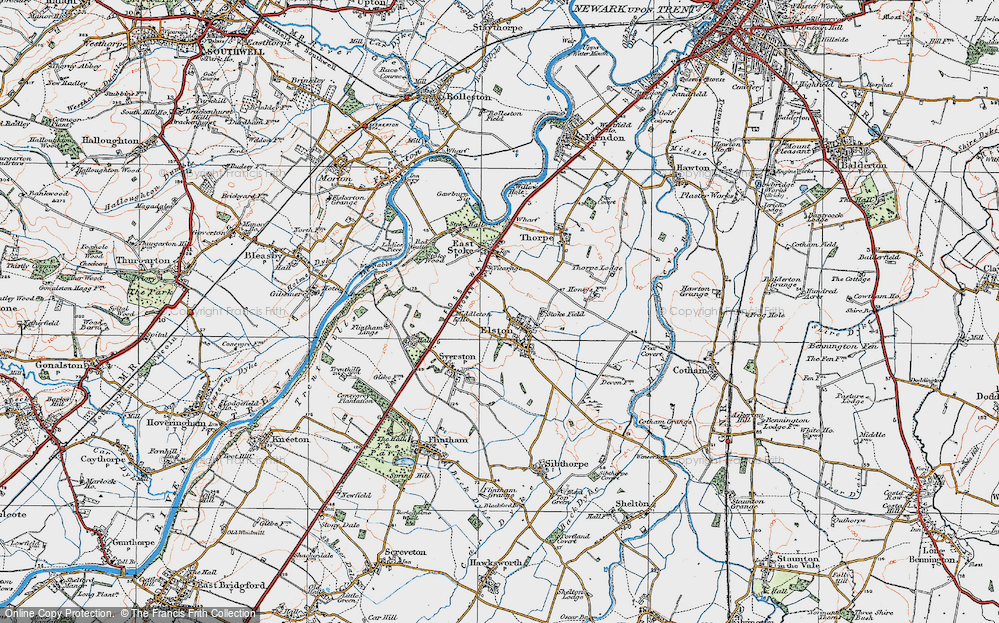 Old Map of Elston, 1921 in 1921