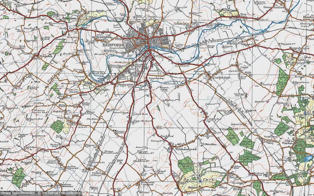 Old Map of Elstow, 1919 in 1919