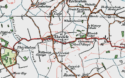 Old map of Elswick in 1924