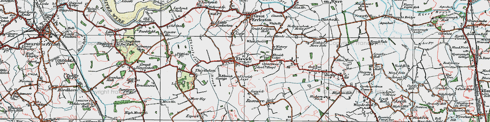 Old map of Elswick in 1924