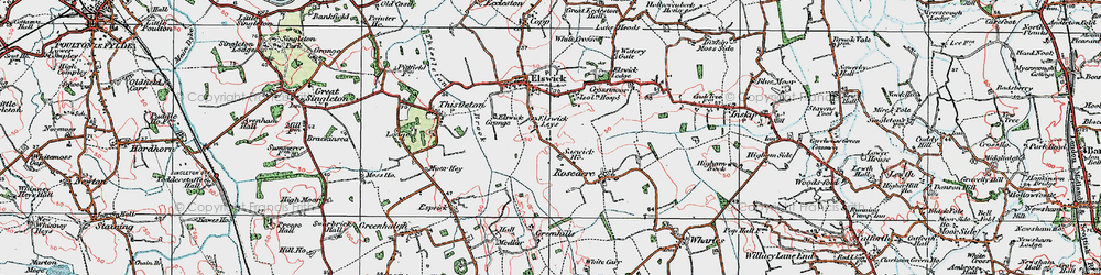 Old map of Elswick Leys in 1924