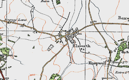 Old map of Elsworth in 1920