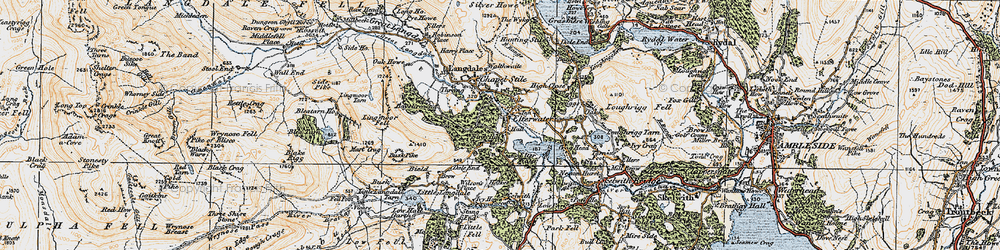 Old map of Elterwater in 1925