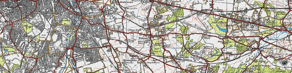 Old map of Eltham in 1920