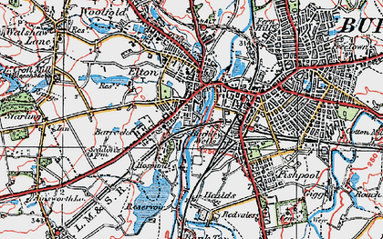 Old map of Elton in 1924