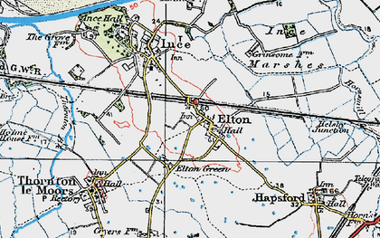 Old map of Elton Green in 1924