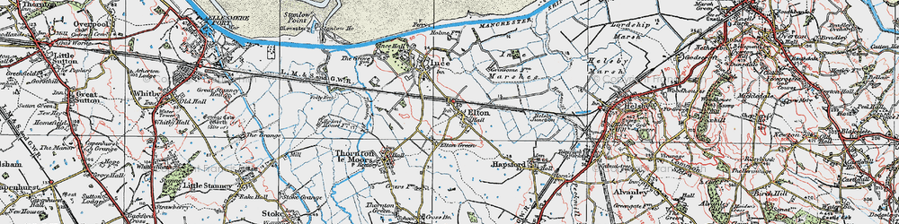 Old map of Elton Green in 1924