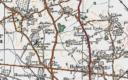 Old map of Elton's Marsh in 1920