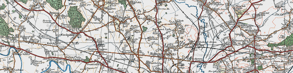 Old map of Elton's Marsh in 1920